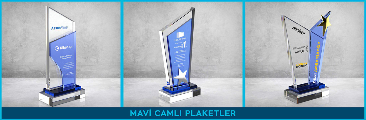 Mavi Camlı Plaketler