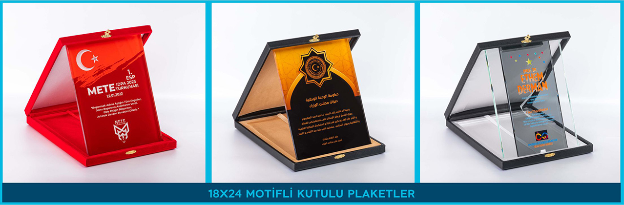 18x24 Motifli Kutulu Plaketler